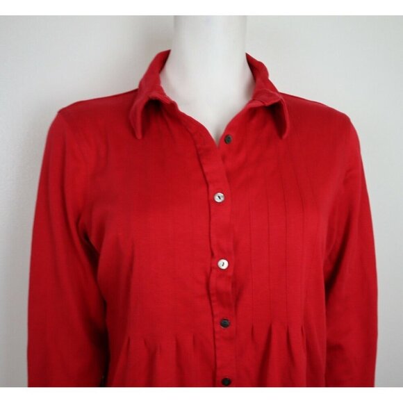 WOMEN'S RED LONG SLEEVE STRETCH KNIT TOP - L.L. BEAN - SIZE M - Picture 3 of 6